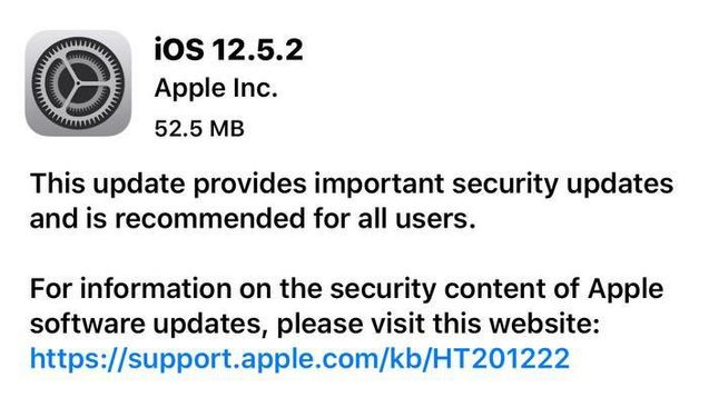 湘乡苹果手机维修分享iOS12.5.2发布，建议所有老苹果用户安装 